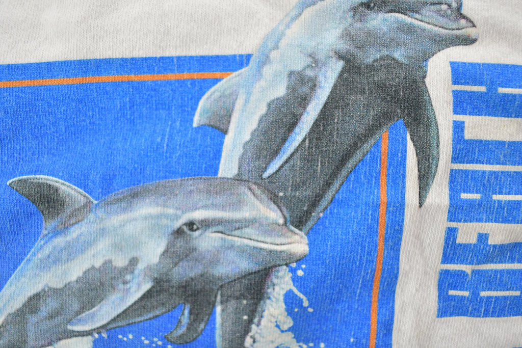 Vintage 1990s Myrtle Beach Dolphins Souvenir T-Shirt / Streetwear / Made In USA / Vacation Tee / Travel T Shirt