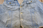 Vintage 1970s Lee Storm Rider Sherpa Lined Denim Vest Men's Large