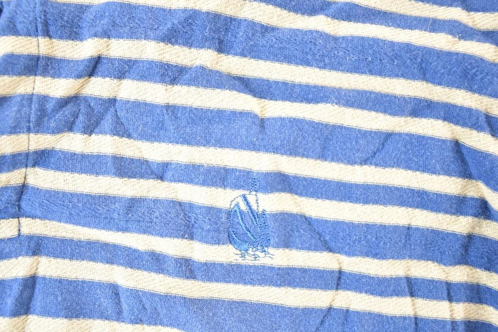 Vintage 1990s Nautica Striped Quarter Button Up Shirt Men's L