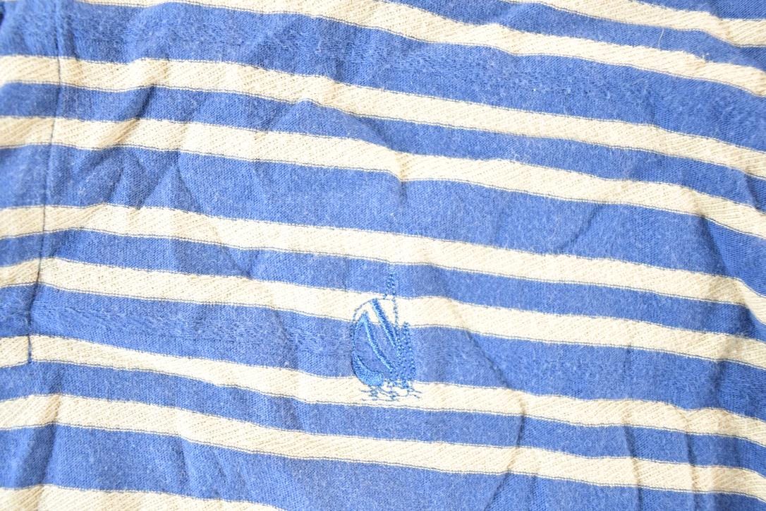 Vintage 1990s Nautica Striped Quarter Button Up Shirt Men's L