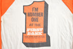 Vintage 1980s First Bank Funny Graphic Raglan T Shirt
