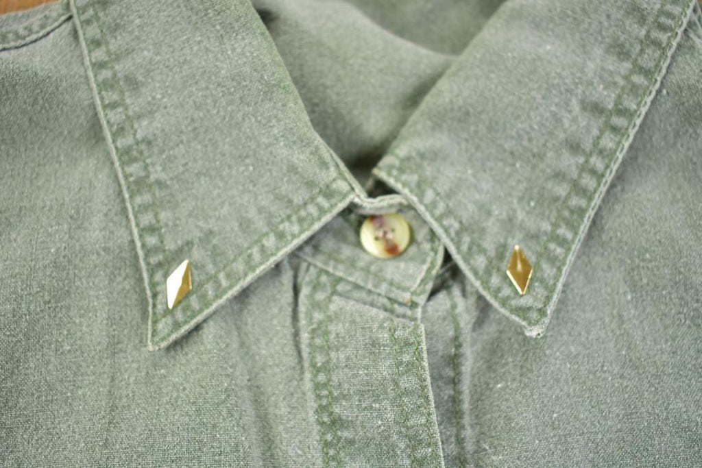 Vintage 1990s African Animal Embroidered Bedazzled Button Up Shirt