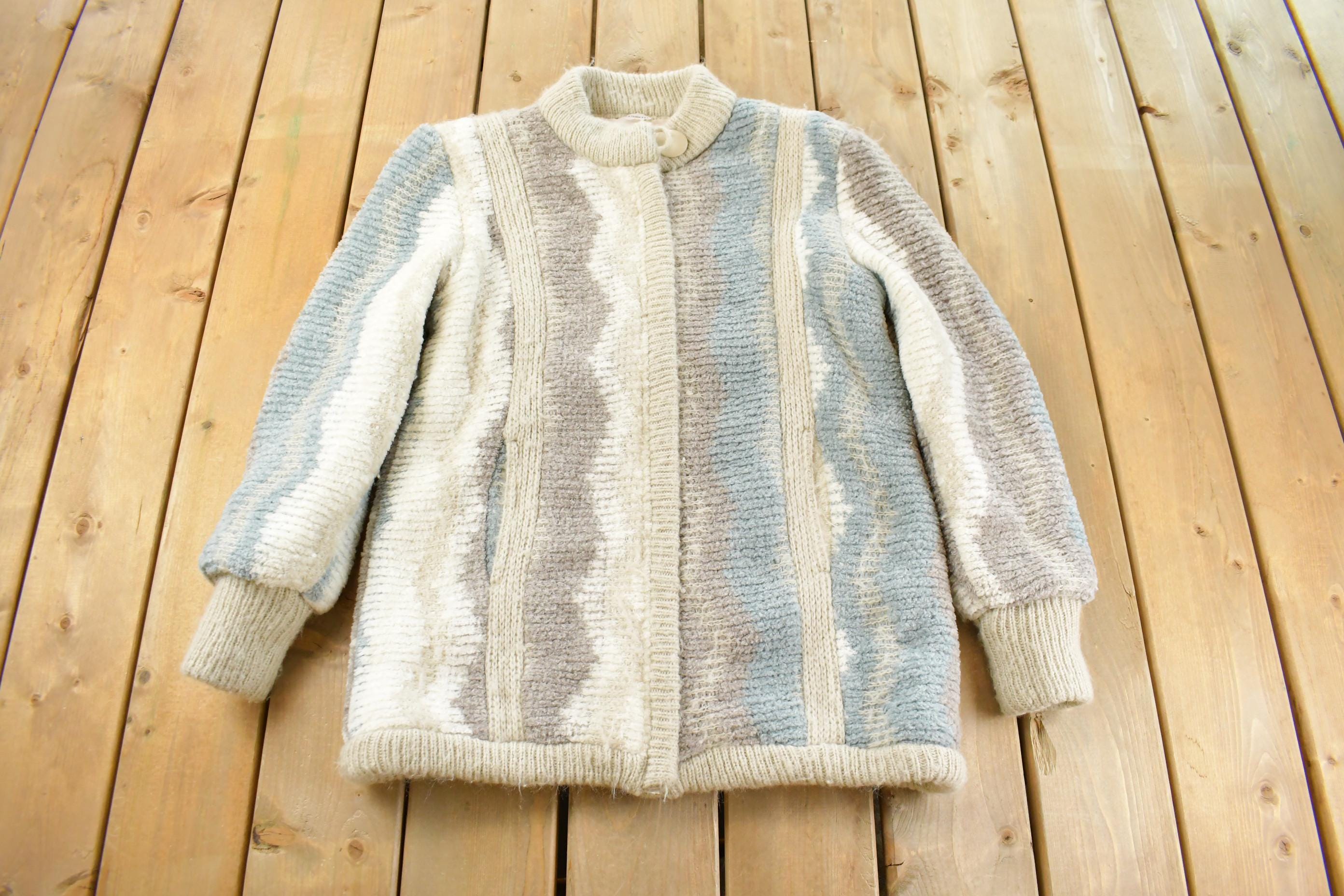 Vintage Aurora International Knit Full Zip Sweater Jacket Women's Medium