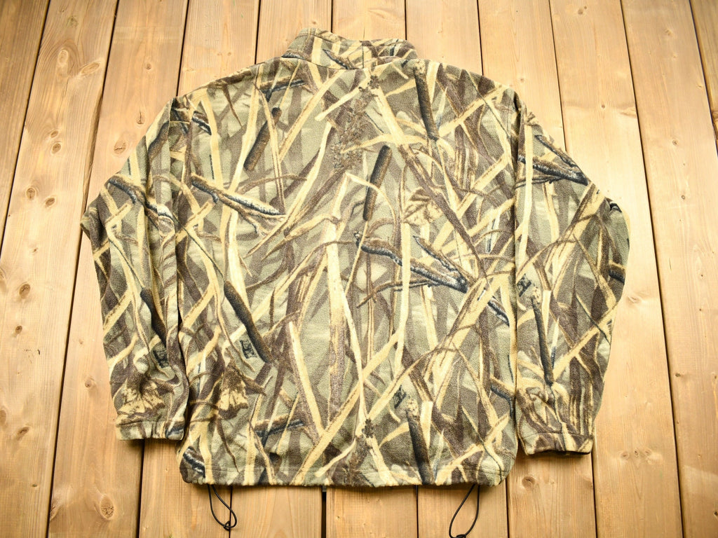Vintage 1990s Columbia Sportswear Tree Camo Fleece Sweater