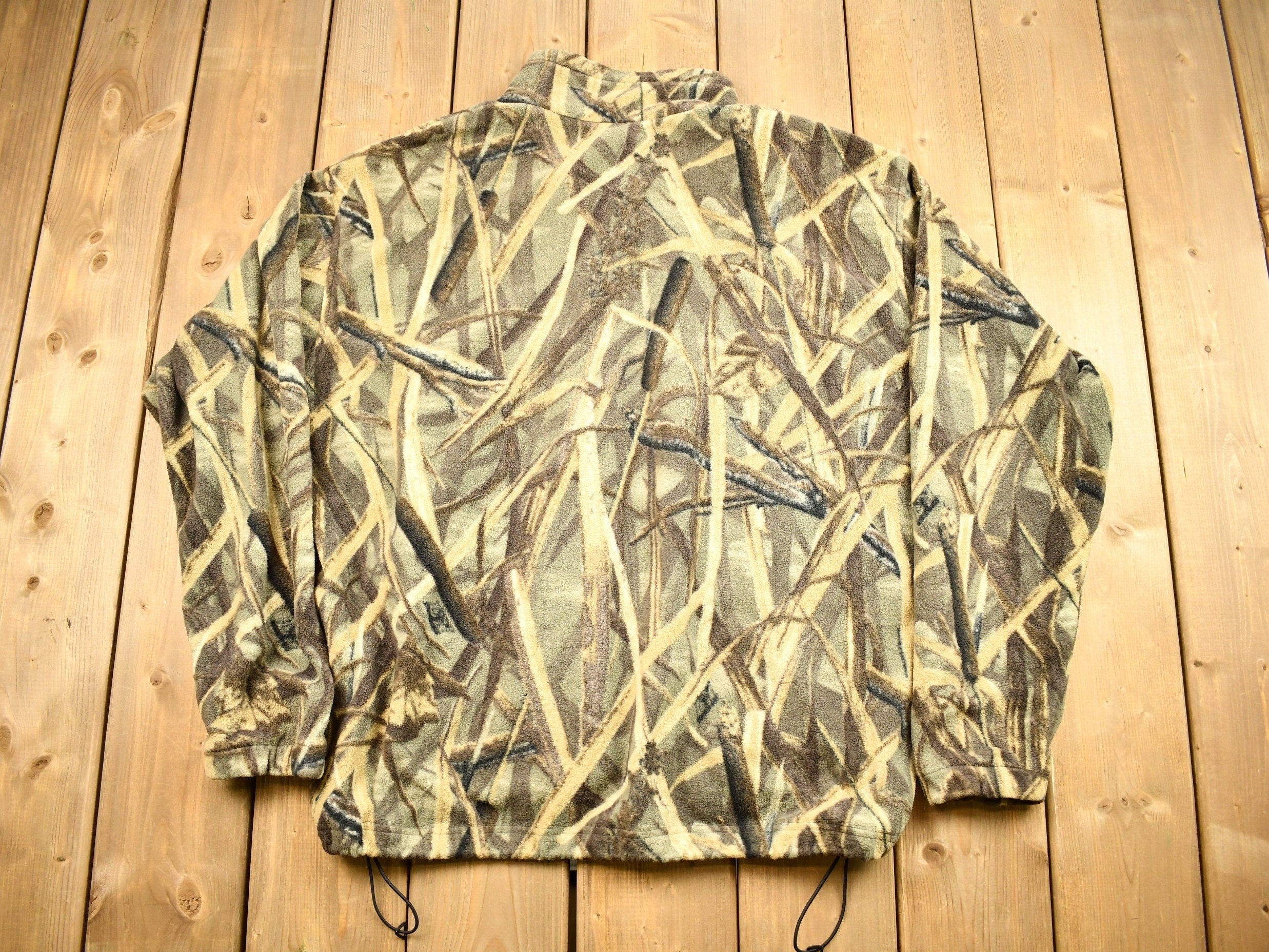 Vintage 1990s Columbia Sportswear Tree Camo Fleece Sweater