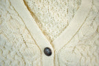 Vintage 1980s Cable Knit Cardigan Sweater