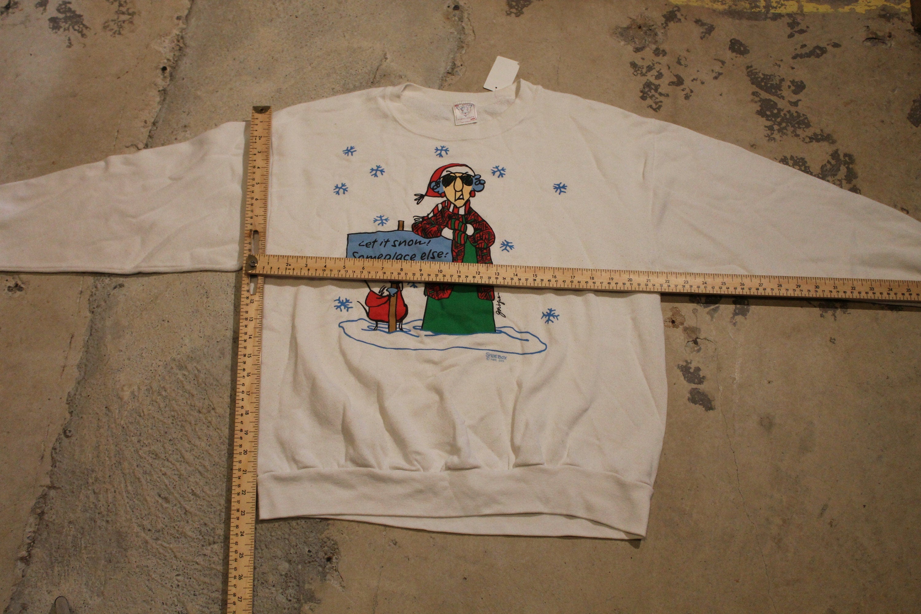 Vintage Anti Winter Funny Crewneck Sweater , Let It Snow Someplace Else! , Winter Wear , Festive Graphic Print , Made In USA