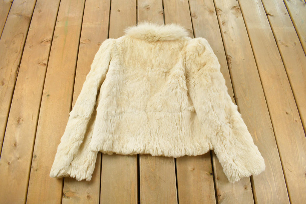 Vintage 1980s Berman's Rabbit Fur Coat Women's Small