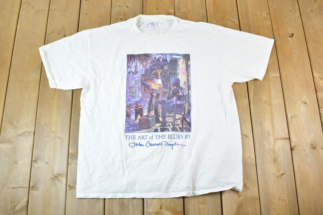 Vintage 90s Blues Music Graphic T-Shirt - Mens XL