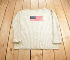 Vintage 1990s American Flag Simply The Best Knit Crewneck Sweater