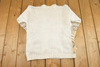 Vintage 1990s BP Design Floral Chunky Knit Crewneck Sweater Womens M /