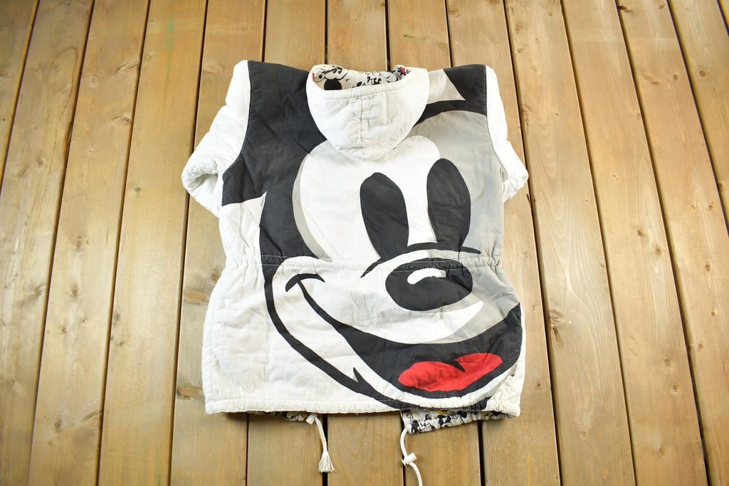 Vintage 1990s Disney Mickey Mouse All Over Print Reversible Jacket Youth XL  90s Cartoon  Streetwear