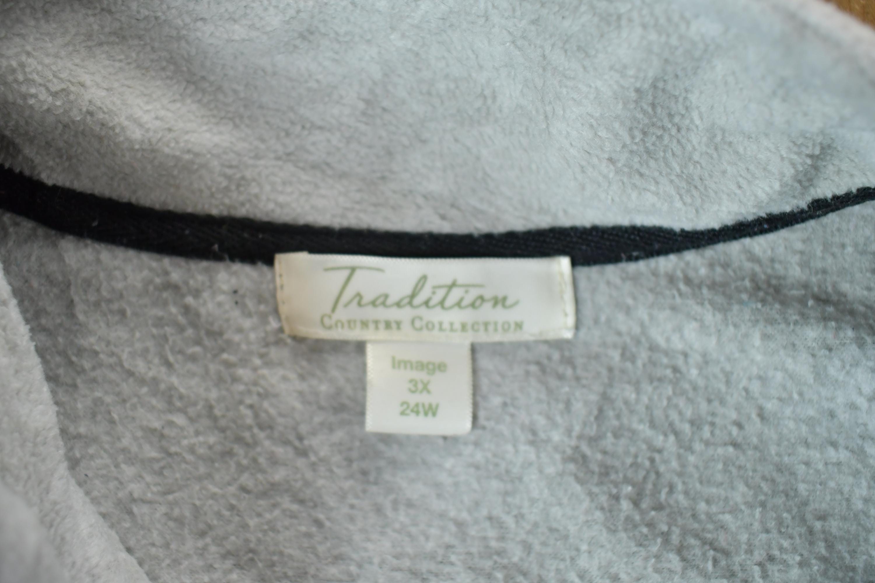 Vintage 1990s Tradition Country Collection All Over Print Mountain Theme Fleece Sweater  Outdoorsman  Hiking  Fleece Zip up