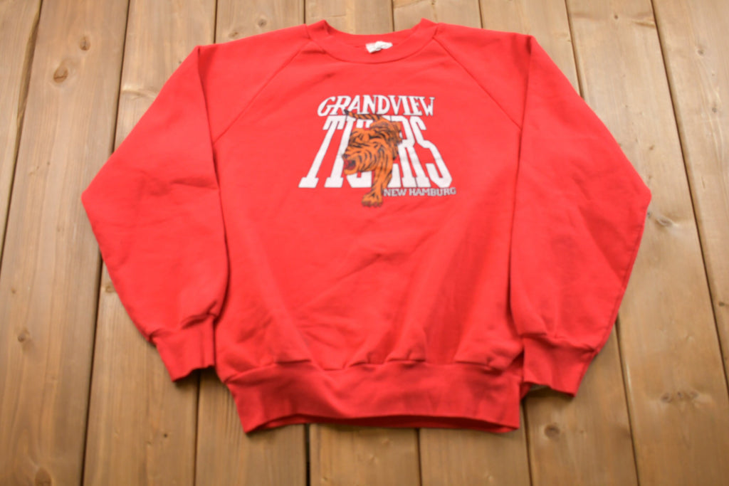 Vintage 1980s Grandview Tigers New Hamburg Crewneck Sweatshirt