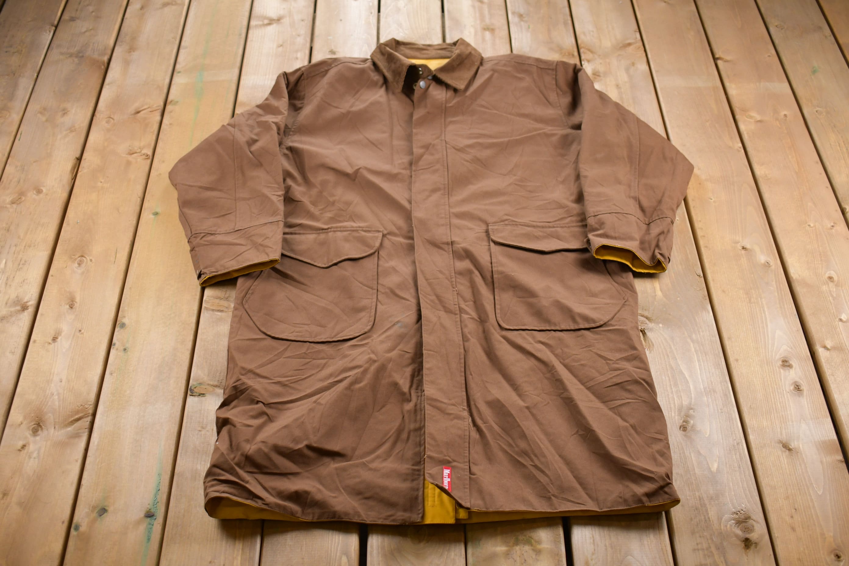 Vintage 1990s Marlboro Reversible Full Length Rain Jacket