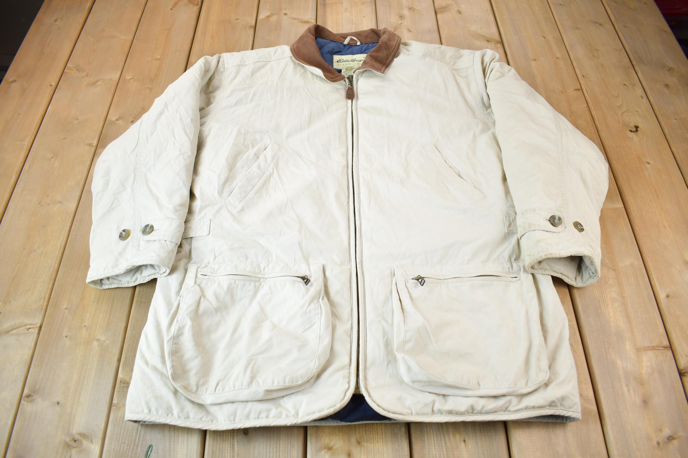 Vintage Y2K Eddier Bauer Goose Down Quilt Lined Jacket Large