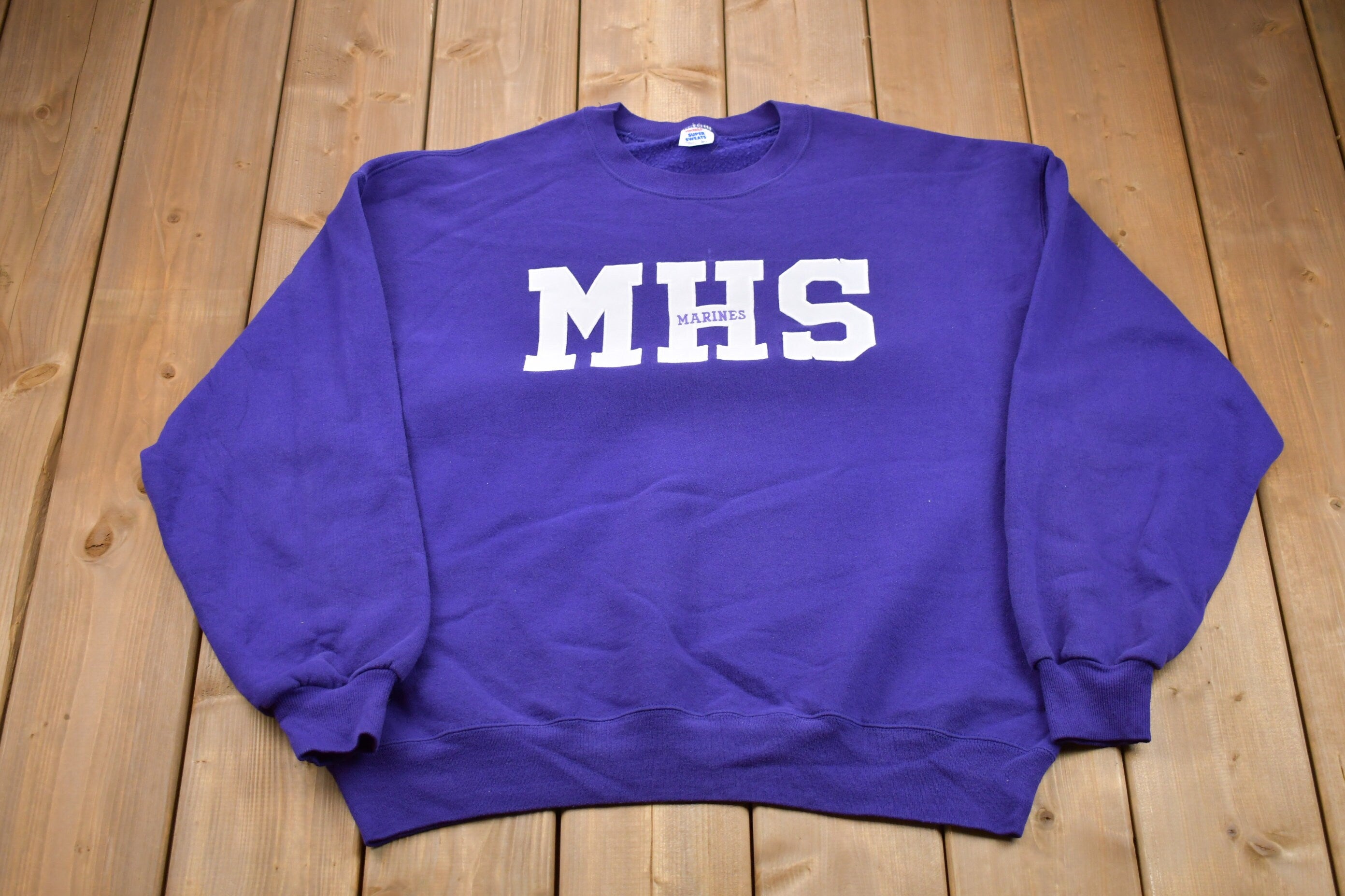 Vintage 1990s MHS Marines Embroidered Crewneck Sweatshirt
