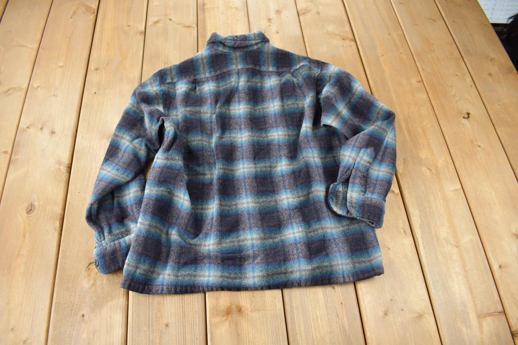 Vintage 1980s Pendleton Plaid Button Up Shirt