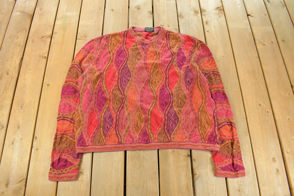 Vintage 1990s Coogi 3D Knit Abstract Crewneck Sweater Men's 2XL