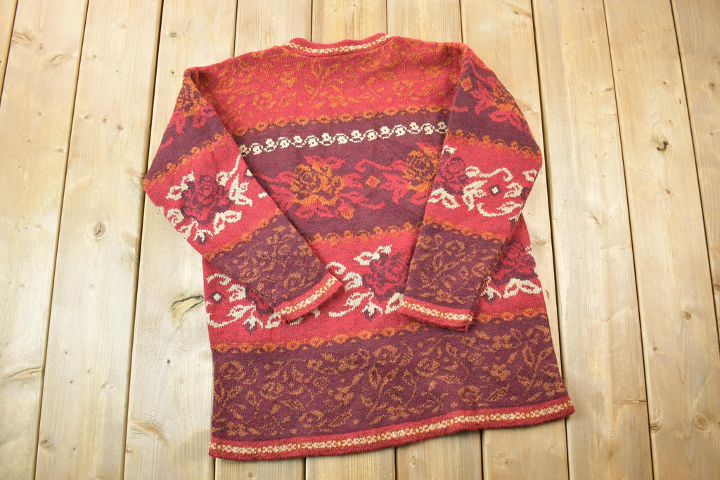 Vintage 1990s Basic Editions Red Knit Crewneck Sweater