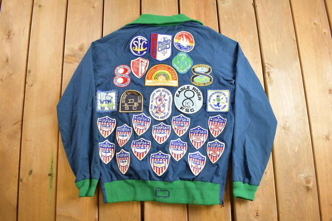 Vintage 1980s All Over Patch Woolrich Quarter Zip Jacket