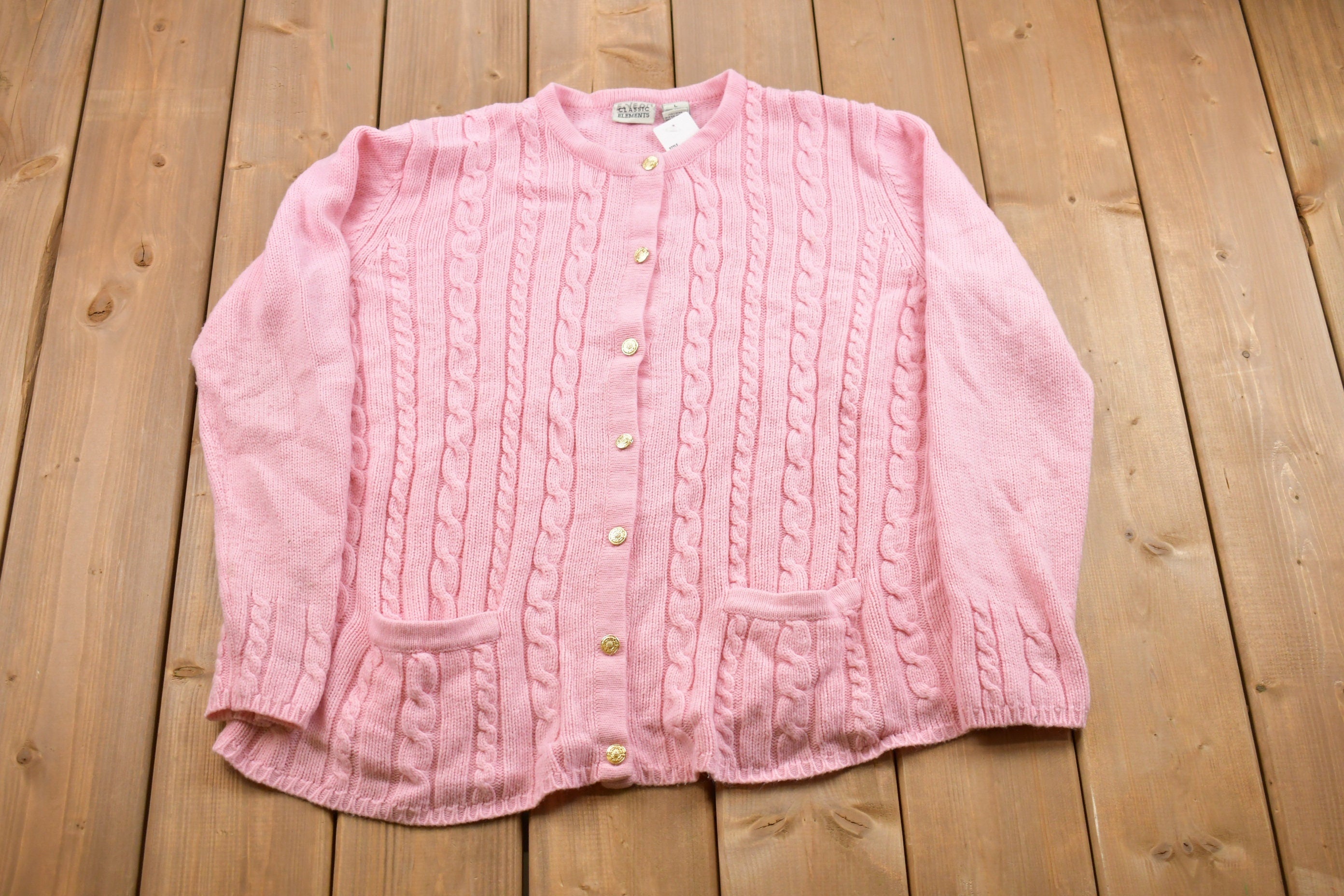 Vintage 1990s Classic Elements Knitted Cardigan