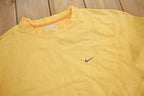 Vintage Y2K Nike Yellow Embroidered Mini Swoosh Crewneck Sweatshirt