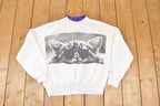 Vintage 1990s Cool Cat Double Collar Crewneck Sweatshirt Men's L Boxy