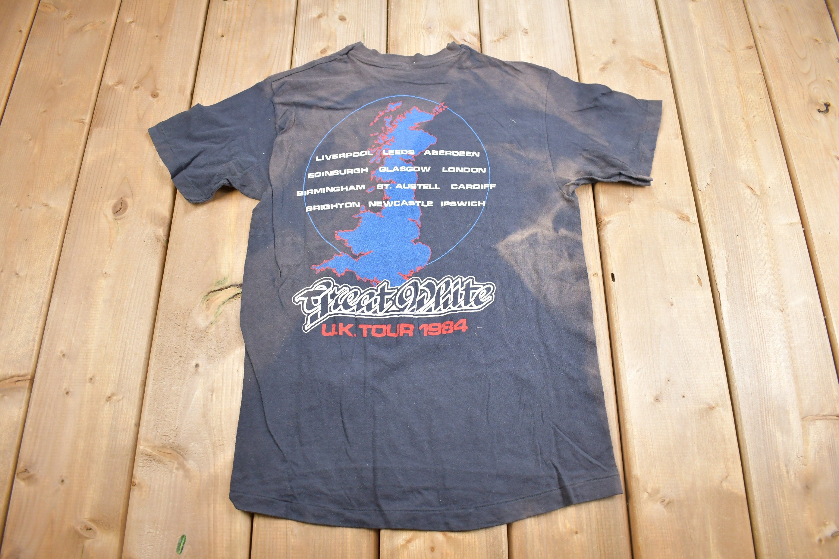 Vintage 1984 Great White Stick It UK Tour Band T-shirt