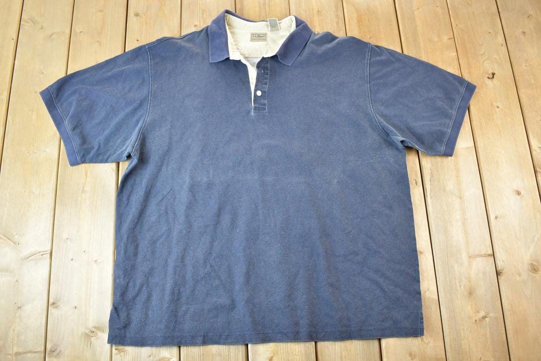 Vintage 1990s LL Bean Quarter Button Up Polo Shirt Men's L