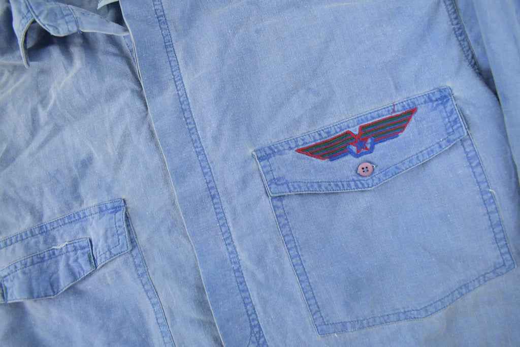 Vintage 1990s Bugle Boy Army Style Button Up Shirt