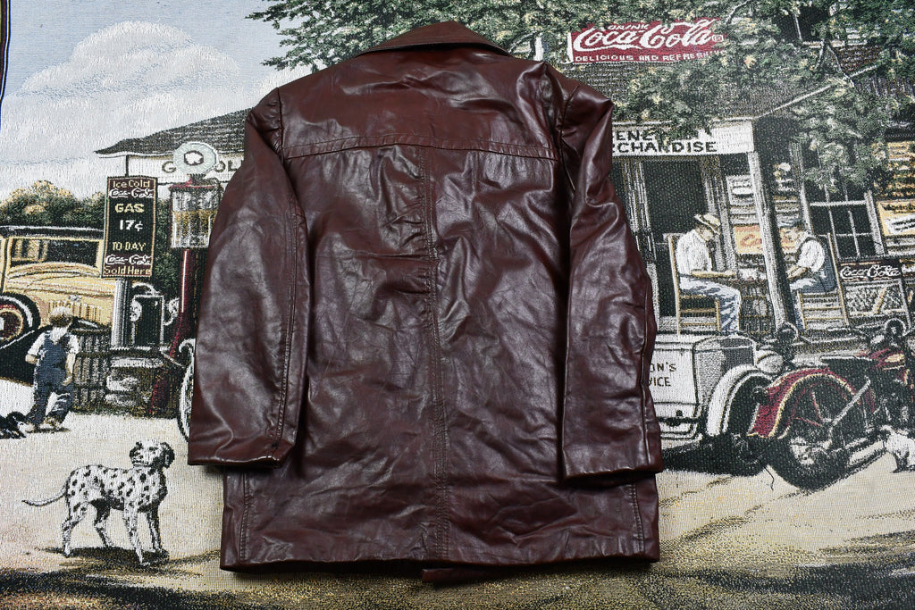 Vintage 1970s Genuine Leather Lined Overcoat