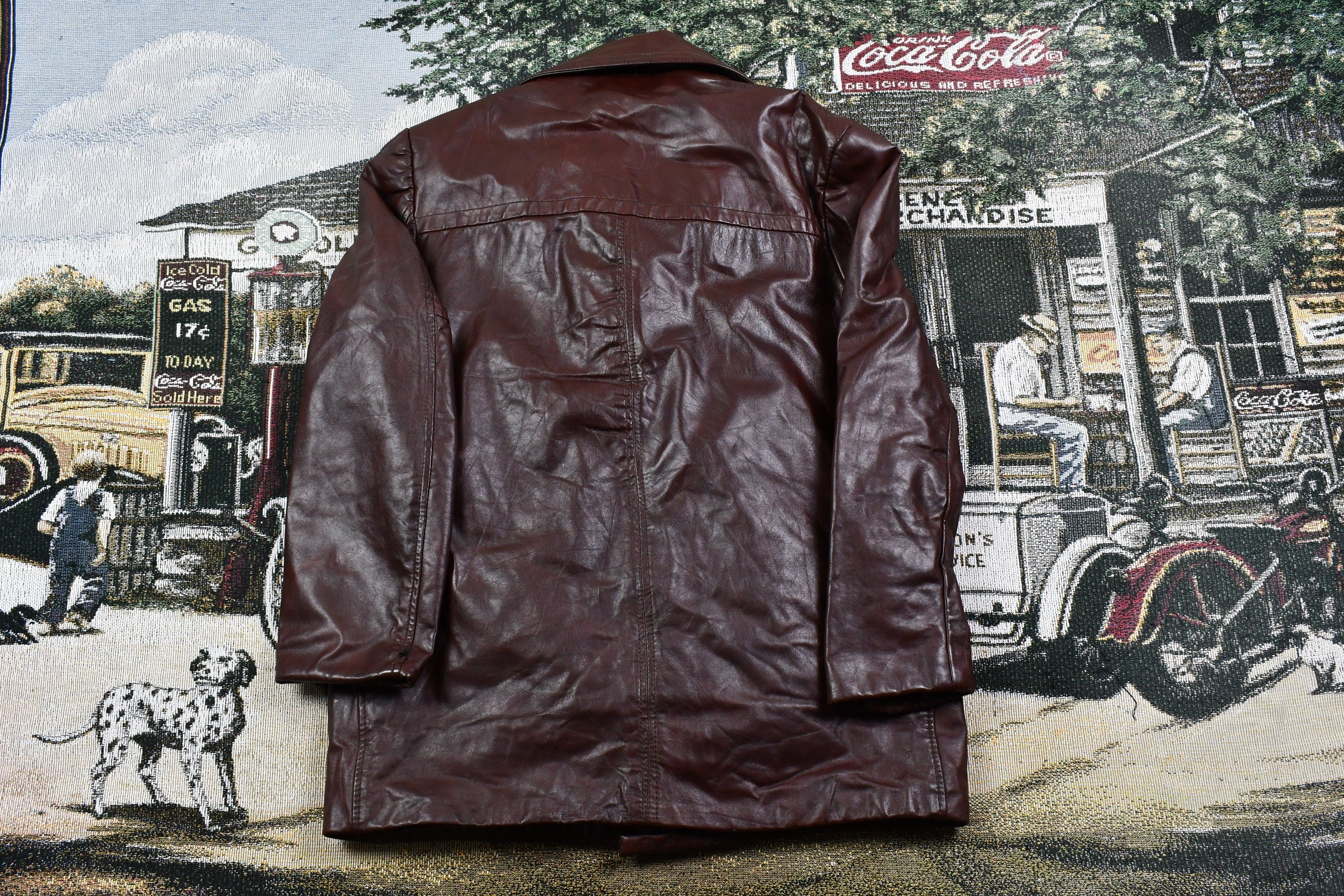 Vintage 1970s Genuine Leather Lined Overcoat