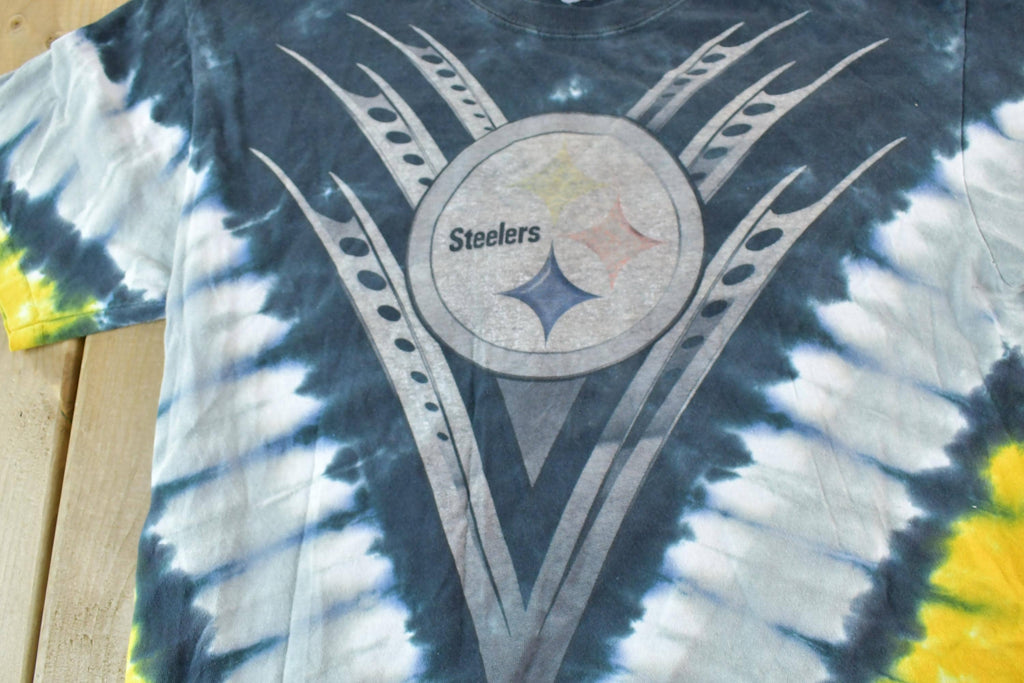 Vintage 1990s Pittsburgh Steelers Tye Dye NFL Graphic T-Shirt