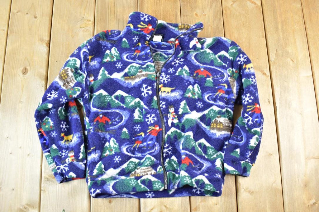 Vintage 1990s Polartec Fleece Outdoorsman Sweater Youth L