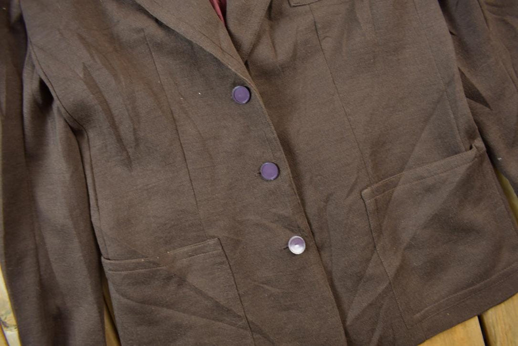 Vintage 1980s Brown Wool Blazer
