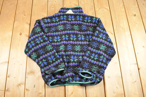 Vintage 1990s LL Bean Fleece Quarter Button Sweater Women's M / Outdoorsman / 90s Sweater / Streetwear / Hiking / Fleece Zip up