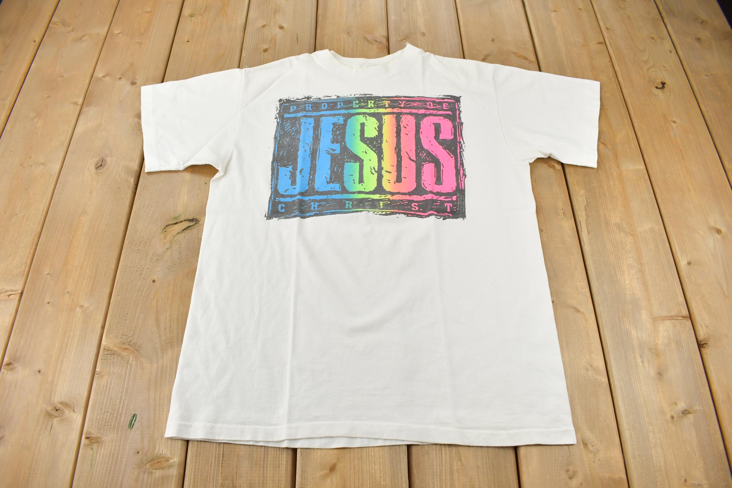 Vintage 1990 Property Of Jesus Christ Graphic T-Shirt