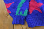 Vintage 1990s Gant Wool Knit Abstract Pattern Crewneck Sweater /