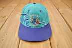 Vintage 1990s Charlotte Hornets NBA Wave Shark Tooth Snap Back Hat