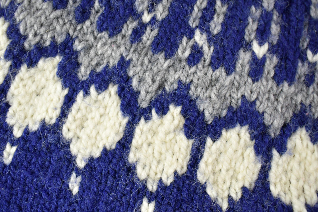 Vintage 1990s Pat Handmade Heavy Wool Knit Crewneck Sweater