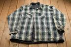 Vintage 1980s Lined Plaid Button Up Shirt