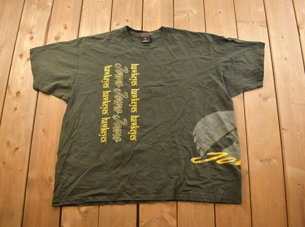 Vintage 1990s University of Iowa Hawkeyes Collegiate T-Shirt  NCAA Tee  Americana  Sportswear