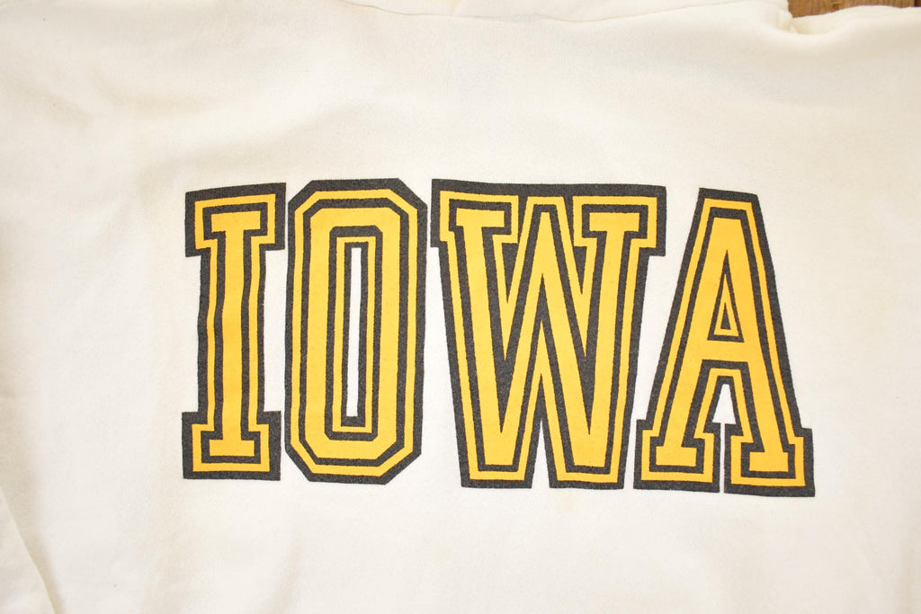 Vintage 1990s Russell Iowa Hawkeyes University Hoodie Sweater Men's L