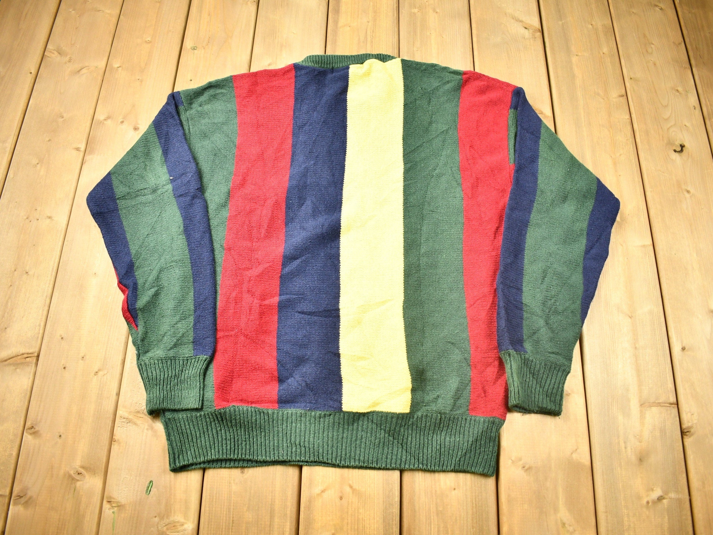Vintage 1990s American Eagle Color Block Knitted Crewneck Sweater