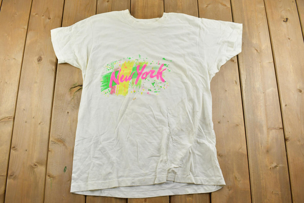 Vintage Early 1990s New York Neon Souvenir T-Shirt