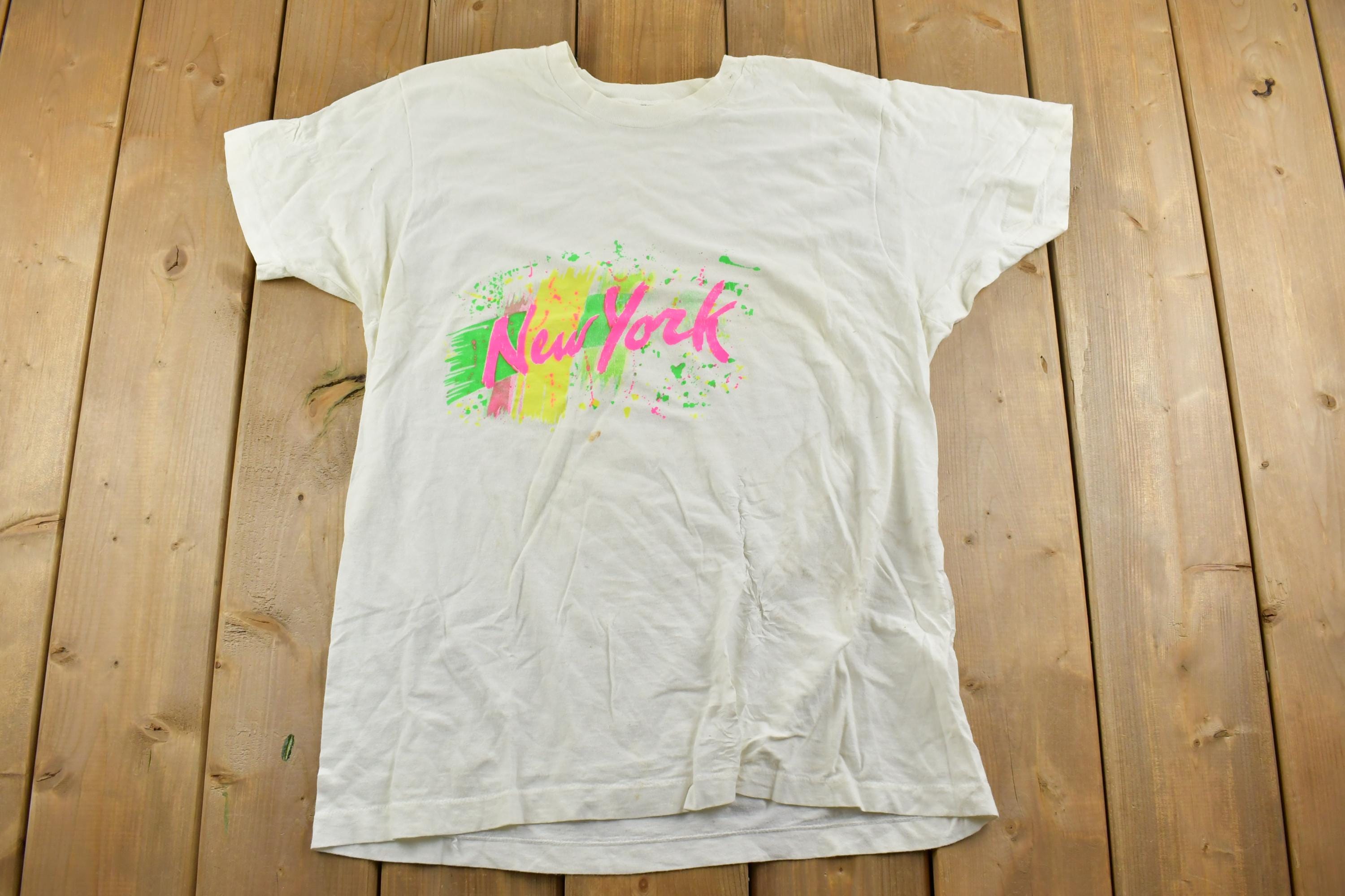 Vintage Early 1990s New York Neon Souvenir T-Shirt