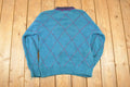 Vintage 1990s Sears Argyle Pattern Knit Crewneck Sweater Mens M