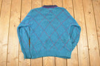 Vintage 1990s Sears Argyle Pattern Knit Crewneck Sweater Mens M