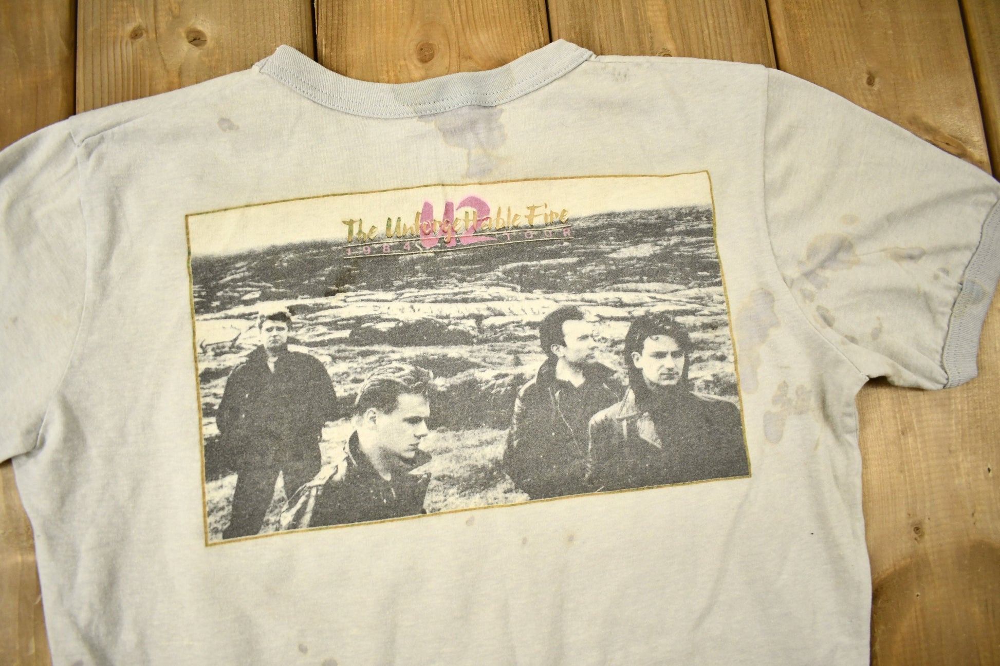 Vintage 1984 U2 The Unforgettable Fire Album Promo Band T-shirt / Band Tee / Single Stitch / Made in Canada / Ringer Tee / Premium Vintage
